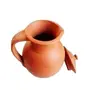 TERRACOTTA POTTERY OF RAJASTHAN Classic Handmade Natural Terracotta Clay Earthen Water Jug 1 Litre Water Storage/eco Friendly top Two Piece, 3 image