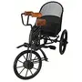 WROUGHT IRON CRAFTS Wood Wrought Iron Mini Rickshaw | Showpiece for Living Room | Toy Gifts Showcase Display Home Desktop Decor | Showpiece for Living Room | Toy for Kids | Indoor Toys - Black, 3 image