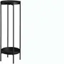 WROUGHT IRON CRAFTS Metal Plant Stand for Flower Pot Large Plant Stands Potted Holder Outdoor 2 Tier Plants Display Rack Shelf Double Tray Garden Round Supports for Planter (Pack of 1 Black), 4 image