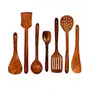WROUGHT IRON CRAFTS Wooden Spatula Set with Jar Cutlery Holder Set of 7 peices, 4 image