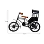 WROUGHT IRON CRAFTS Wood Wrought Iron Mini Rickshaw Showpiece Toy for Indoor (Black 35 x 20 x 21 cm), 4 image