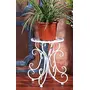 WROUGHT IRON CRAFTS Metal Plant Stand Rust Free Flower Pot Holder Indoor Outdoor Plant Rack/Shelf - White, 2 image