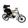 WROUGHT IRON CRAFTS Wood Wrought Iron Mini Rickshaw Showpiece Toy for Indoor (Black 35 x 20 x 21 cm), 2 image