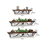 WROUGHT IRON CRAFTS Floating Shelves Wall Mounted Set of 3Wood and Iron Wall Shelves for Bedroom Living Room Bathroom Kitchen (19 X 5 X 3.5 in Brown), 2 image