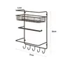 WROUGHT IRON CRAFTS Metal Kitchen/Bathroom Storage Rack Towel Holder/Paper Towel Holder with Hooks, 5 image