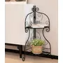 WROUGHT IRON CRAFTS Plant Stand for Indoor Floor Flower Pot Plant Holder Indoor Flower Rack Display for Flower Pot Metal Garden Container Corner Round Supports Rack Set of 1 Black (2 Tier), 2 image
