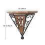 WROUGHT IRON CRAFTS Wooden & Wrought Iron Fancy Wall Bracket Shelf/Rack for Home & Living Room (10.5 X 10 X 4 in Natural Black), 3 image