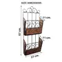 WROUGHT IRON CRAFTS Wrought Iron & Wooden Magazine Cum Newspaper Stand Basket Organizer for Home Living Room or Office Newspaper Magazine Holder etc.(67x27x11) Cm, 3 image