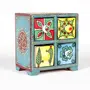 HANDPAINTED WOODEN DRAWER CHEST 4-Drawer Wooden Chest with Ceramic Drawers, 6 image