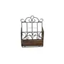 WROUGHT IRON CRAFTS Wood & Wrought Iron Modern Elegance Magazine Newspaper & Book Wall Rack || Wall Magazine Holders for Home & Office || Black & Natural Finish Set of 2 || 27 x 10 x 38 cm, 8 image