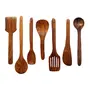 WROUGHT IRON CRAFTS Wooden Spatula Set with Jar Cutlery Holder Set of 7 peices, 5 image