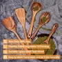 WROUGHT IRON CRAFTS Teak Wood Wooden Utensils for Cooking - Non-Stick Soft Comfortable Grip Wooden Cooking Utensils - Smooth Finish Teak Wooden Spoon Sets for Cooking (Set of 5), 4 image