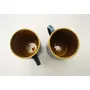 TERRACOTTA POTTERY OF RAJASTHAN Handmade Ceramic- Leaf Blue Ceramic Coffee Mug-Set of 2-Gift Box, 3 image