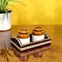 TERRACOTTA POTTERY OF RAJASTHAN Ceramic Salt Pepper Shaker Set with Tray, 2 image