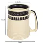 TERRACOTTA POTTERY OF RAJASTHAN Studio Pottery Ceramic Off-White & Black Printed Beer Mugs (Set of 2), 5 image