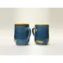 TERRACOTTA POTTERY OF RAJASTHAN Handmade Ceramic- Leaf Blue Ceramic Coffee Mug-Set of 2-Gift Box, 2 image