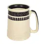 TERRACOTTA POTTERY OF RAJASTHAN Studio Pottery Ceramic Off-White & Black Printed Beer Mugs (Set of 2), 4 image