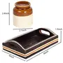 TERRACOTTA POTTERY OF RAJASTHAN Ceramic Salt Pepper Shaker Set with Tray, 5 image