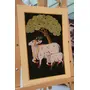 PICHWAI- PAINTED TEMPLE HANGING Cow's Pichwai Hand Painted on Cloth Unframed Wall Art (10x16 Inch Natural Stone Color), 2 image