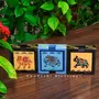 TERRACOTTA POTTERY OF RAJASTHAN Wooden Square Coffee/Tea Coasters Set- Handcrafted & Hand-Painted for Kitchen/Table & Home Decor/Dinning/Gifts/Restaurants/Living Room/Coffee Table (Set of 6) (Yellow Elephant), 5 image