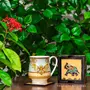 TERRACOTTA POTTERY OF RAJASTHAN Wooden Square Coffee/Tea Coasters Set- Handcrafted & Hand-Painted for Kitchen/Table & Home Decor/Dinning/Gifts/Restaurants/Living Room/Coffee Table (Set of 6) (Yellow Elephant), 4 image