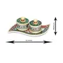MEENAKARI ENAMEL PRODUCTS Tray dabbi for Decoration and Pooja for Home & Office (Multi25.5x15x9.5), 3 image