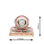 MEENAKARI ENAMEL PRODUCTS Decorative Marble Clock with Plate Stand for Home Table Top Handicrafts Home Decor Designers Peacock Design Watch with Rajasthani Meenakari (Multicolor 10x10x7.5 cm), 2 image