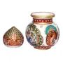 MEENAKARI ENAMEL PRODUCTS Marble Handicraft Designer Decorative Kalash for Pooja |Ganesh Printed Design Handmade Meenakari Work Makarana Marble Kalash |(20 x 20 x12 CM) (Pack of 1), 2 image