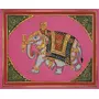 PICHWAI- PAINTED TEMPLE HANGING - Embossed Elephant Art (A Set of 2 pcs) (Handmade Painting) E003, 3 image