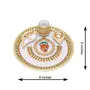 MEENAKARI ENAMEL PRODUCTS 9 Inch Designer Decorative Marble Pooja Thali | Round Shape Handicraft Home Decor Unique Puja Plate Set Golden Meenakari Work for Home and Office (Multicolor 23x23x7.5 cm), 2 image
