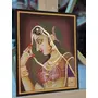 PICHWAI- PAINTED TEMPLE HANGING - Indian Lady Decorative Embossed Painting - (Hand Painted on Wood) (8x10 inches Unframed) L1, 2 image