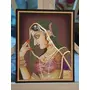 PICHWAI- PAINTED TEMPLE HANGING - Indian Lady Decorative Embossed Painting - (Hand Painted on Wood) (8x10 inches Unframed) L1, 3 image