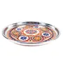 MEENAKARI ENAMEL PRODUCTS Pooja Thali Flower Design Stainless Steel Decorative Meenakari Pooja Plate (Multicolor|11 Inch) for Home Dcor/Pooja & Gifts, 4 image