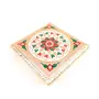 MEENAKARI ENAMEL PRODUCTS Wooden Minakari Puja Chowki | Wooden Chauki Bajot (6 Inch Golden) - for Festivals Puja Home Decor and Gifts, 7 image