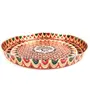 MEENAKARI ENAMEL PRODUCTS Pooja Thali Peacock & Flower Design for (Red|13 Inch) Welcome Plate/Home/Pooja/Wedding/Festival Pooja Thali, 4 image