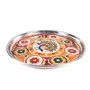 MEENAKARI ENAMEL PRODUCTS Pooja Thali Peacock Design Stainless Steel Decorative Meenakari Pooja Plate (Multicolor|9 Inch) for Home Dcor/Pooja & Gifts, 4 image