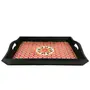 MEENAKARI ENAMEL PRODUCTS Wooden Tray | Serving Trays for Tea Coffee & Snacks with Meenakari Work - for Home Dining Table Organization Kitchen & Gifts - 14 inch, 8 image