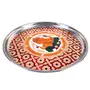 MEENAKARI ENAMEL PRODUCTS Pooja Thali Ganesha Design Stainless Steel Decorative Pooja Plate (Red |9 Inch) for Navratri Diwali Poojan/Pooja Room/Festival Gifting, 7 image