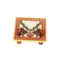 MEENAKARI ENAMEL PRODUCTS: Handmade Decorative Fengshui Marble Meenakari Ganesh Chowki with Rat Design Rajasthani Traditional Multicolour Spiritual Auspicious, 3 image
