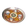 MEENAKARI ENAMEL PRODUCTS Handcrafted Steel Puja Plate with Diya 11 Inch - Religious Article for All Festivals, 2 image