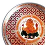 MEENAKARI ENAMEL PRODUCTS Pooja Thali Ganesha Design Stainless Steel Decorative Pooja Plate (Red |9 Inch) for Navratri Diwali Poojan/Pooja Room/Festival Gifting, 8 image
