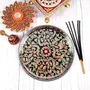 MEENAKARI ENAMEL PRODUCTS Pooja Thali Designer Stainless Steel Decorative Meenakari Pooja Plate (Green) 9 Inch for Home Dcor/Pooja & Gifts, 5 image