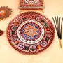 MEENAKARI ENAMEL PRODUCTS Pooja Thali Shubh Labh Design Stainless Steel Decorative Meenakari Pooja Plate (Multicolor|12 Inch) for Home Dcor/Pooja & Gifts, 5 image