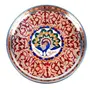 MEENAKARI ENAMEL PRODUCTS Meenakari Pooja Thali Peacock Design Stainless Steel Decorative (Red|11 Inch) for Pooja Festivals | House Warming Gifting | Wedding Occasions, 4 image
