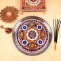 MEENAKARI ENAMEL PRODUCTS Pooja Thali Flower Design Stainless Steel Decorative Meenakari Pooja Plate (Multicolor|11 Inch) for Home Dcor/Pooja & Gifts, 2 image
