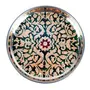MEENAKARI ENAMEL PRODUCTS Pooja Thali Designer Stainless Steel Decorative Meenakari Pooja Plate (Green) 9 Inch for Home Dcor/Pooja & Gifts, 3 image
