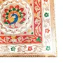 MEENAKARI ENAMEL PRODUCTS Wooden Minakari Chowki | Elegant Wood Pooja Bajot - Peacock Design (10 Inch Golden) - Religious Meenakari Choki for Festivals Puja Home Decor and Gifts, 3 image