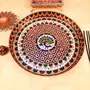 MEENAKARI ENAMEL PRODUCTS Pooja Thali Peacock & Flower Design for (Red|13 Inch) Welcome Plate/Home/Pooja/Wedding/Festival Pooja Thali, 5 image