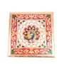 MEENAKARI ENAMEL PRODUCTS Wooden Minakari Puja Chowki Bajot | Compact and Lightweight Puja Chowki - Peacock Design (8 Inch Golden) - for Diwali Pooja Festivals Temple Home Decor and Gifts, 6 image