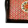 MEENAKARI ENAMEL PRODUCTS Wooden Tray | Serving Trays for Tea Coffee & Snacks with Meenakari Work - for Home Dining Table Organization Kitchen & Gifts - 14 inch, 3 image